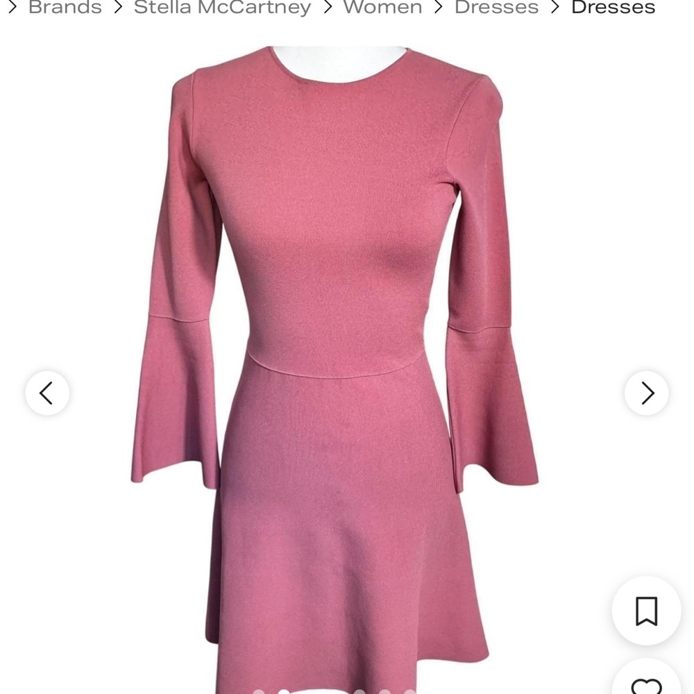 Stella McCartney Rose Pink Bell-Sleeve Fit & Flare Dress